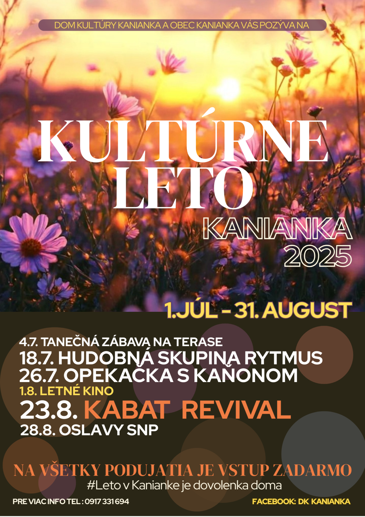 plagát kanianske kultúrne leto 2025